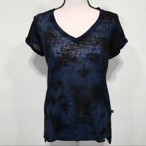 Rock & Republic Sheer Blue/Black Top